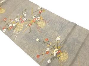 花籠模様織出し袋帯